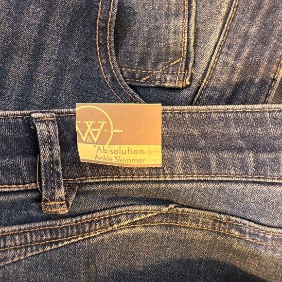 Wit & Wisdom Ab-Solution Ankle Skimmer Jeans 16P Blue Stretch Denim Raw Hem - Picture 6 of 12